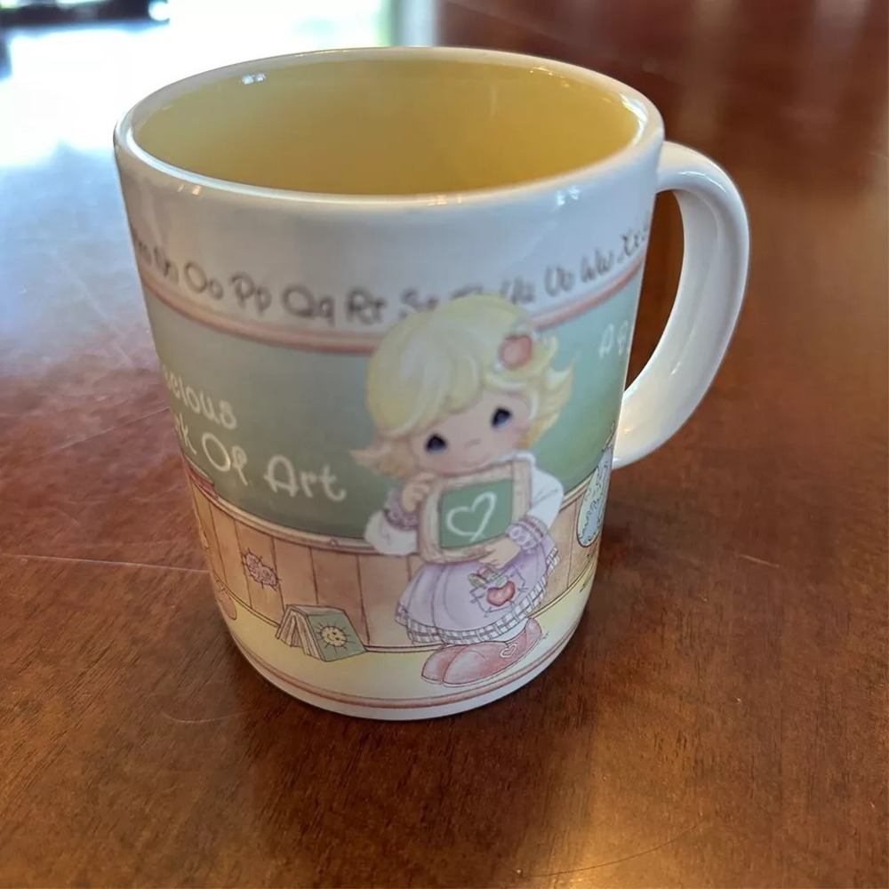 Precious Moments Vintage Porcelain Teacher You're a Precious Work of Art Mug